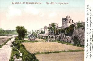 1904 Constantinople, Istanbul; Les Murs Byzantins / Byzantine walls, ruins. Max Fruchtermann No. 1345.