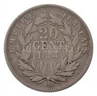 Franciaország / Második Császárság 1854A 20c Ag "III. Napóleon" (1g) T:2-
France / Second...