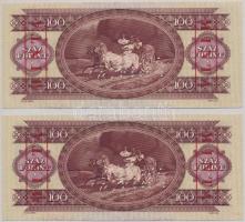 1975. 100Ft piros "MINTA" felülnyomással és perforációval (2x), sorszámkövetők "B000 ...