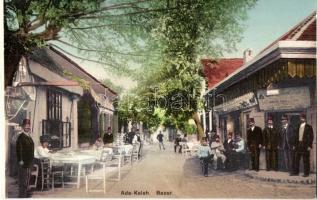 Ada Kaleh, Török bazár, üzlet, kávéház / Turkish bazaar, shops, café - képeslapfüzetből / from postcard booklet
