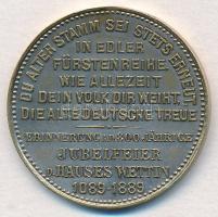 Német Birodalom / Szászország 1889. "A Wettin-ház 800. éves évfordulója 1089-1889" fém eml...