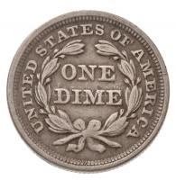 Amerikai Egyesült Államok 1856. 1d Ag "Ülő Szabadság" T:2-
USA 1856. 1 Dime Ag "Seat...