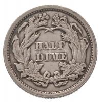 Amerikai Egyesült Államok 1863. 1/2d Ag "Ülő Szabadság" (1,24g) T:2,2-
USA 1863. 1/2 Dime...