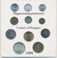 1993. 10f-200Ft (11xklf) forgalmi sor dísztokban, egylapos verzió, benne 200Ft Ag "MNB" T:...