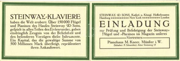 Steinway & Sons Pianohaus / Piano shop advertising folding card (non PC)