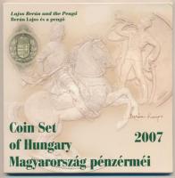 2007. 1Ft-100Ft (8xklf) Berán Lajos és a pengő forgalmi sor, benne Berán Lajos és a pengő Ag emlékérem (10g/0.999/27mm) T:BU  Adamo FO41.3