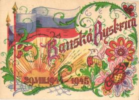 1944-1945 Besztercebánya, Banská Bystrica; A szlovák nemzeti felkelés emléklapja / Slovenské národné povstanie / Memorial card of the Slovak National Uprising
