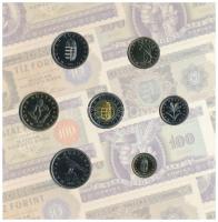 2006. 1Ft-100Ft (8xklf) forgalmi sor szettben, benne 1946-os 1Ft Ag "Hatvanéves a Forint" ...