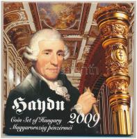 2009. 5Ft-200Ft Haydn (7xklf) forgalmi érme sor, benne Joseph Haydn Ag emlékérem (12g/0.999/29mm) T:PP kis patina Adamo FO43.4