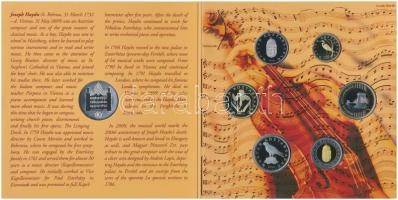 2009. 5Ft-200Ft "Haydn" (7xklf) forgalmi érme sor, benne "Joseph Haydn" Ag emlék...