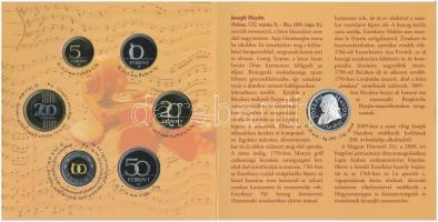 2009. 5Ft-200Ft "Haydn" (7xklf) forgalmi érme sor, benne "Joseph Haydn" Ag emlék...