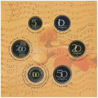 2009. 5Ft-200Ft "Haydn" (7xklf) forgalmi érme sor, benne "Joseph Haydn" Ag emlék...