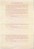 1991. Kárpótlási jegyről szóló utalvány 10.000Ft-os névértékben (3x) sorszámkövetők, "U" s...