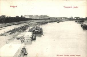 Szeged, Tisza part, úszóház. Kiadja Grünwald Hermann
