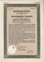 Németország / Weimari Köztársaság / Darmstadt 1929. "Landeshaupstadt Darmstadt Auslosungs-Schei...