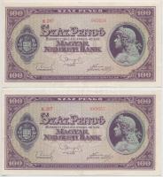 1945. 100P (4x) sorszámkövetők (2+2) T:II-