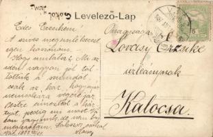 1907 Vác, Kőkapu, Püspöki kastély, Derecskei tó, Székesegyház. Kiadja Blau Miksa és Társa, Art Nouve...