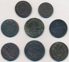 1763-1859. 8db-os vegyes krajcár tétel, főleg magyar verdejelűek T:2-,3