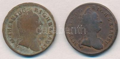 1762K 1kr Cu "Mária Terézia" + 1762W 1kr Cu "Mária Terézia" T:3 patina