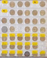 71db-os vegyes magyar fémpénz tétel albumba rendezve, közte néhány külföldi darab T:vegyes