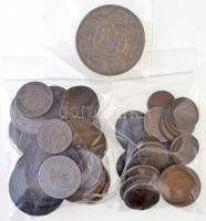 Vegyes: 328g-os fémpénz tétel nagyrészt német érmék az 1800-as évek végéről T:vegyes Mixed: 328g of coins, mainly from the late 1800s German Empire C:mixed