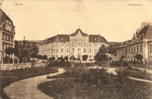 Lőcse, Levoca; Erzsébet tér, Törvényszéki palota és a felső leányiskola / square, court, girls school (EK)