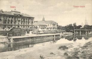 Lugos, Lugoj; Temes folyó, uszoda. Kiadja Sziklai Lajos / Timis riverside, swimming pool