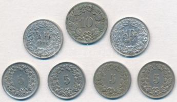 Svájc 1881. 5r Cu-Ni (4xklf) + 1913. 10r Cu-Ni + 1934. 1/2Fr Ag (2x) T:2-3
Switzerland 1881. 5 Rapp...