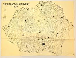 1940 Románia Települési Térképe 1930. Budapest, Magyar Királyi Honvéd Térképészeti Intézet, jó állapotban, 69 x 99 cm.