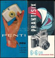 cca 1930 Zeiss Ikon képes katalógus 80p. + Praktica IV, Praktisix, Penti reklám nyomtatványok