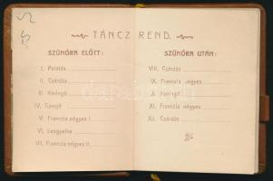 1905 Jurista bál táncrendje. A Budapesten felállítandó Mátyás király szobor alap javára rendezett Ju...