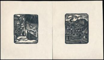 Gy. Szabó Béla (1905-1985): Illusztrációk, 10 db fametszet, papír, jelzés nélkül, különböző méretben