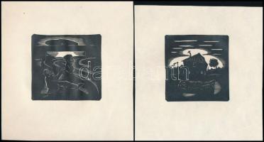 Gy. Szabó Béla (1905-1985): Illusztrációk, 10 db fametszet, papír, jelzés nélkül, különböző méretben