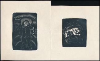 Gy. Szabó Béla (1905-1985): Illusztrációk, 10 db fametszet, papír, jelzés nélkül, különböző méretben