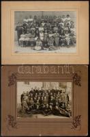 cca 1913 3 db iskolai tablófotó, köztük egy szegedi, hátoldalán feliratozott, kartonra kasírozva, 12x17,5 és 17x23 cm