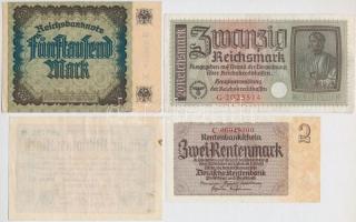 Németország / Weimari Köztársaság / Német Harmadik Birodalom 9db-os bankjegy tétel, közte 1920. 2M (...