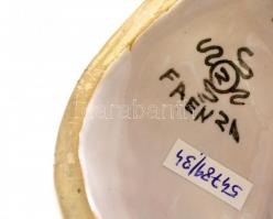Faenza art deco lányka, mázas festett kerámia, jelzett, m:11 cm, d:12 cm