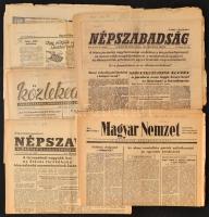 1946-1956 Vegyes újság tétel, összesen 14 db, köztük Magyar Nemzet. Népszabadság, Közlekedés, vegyes állapotban