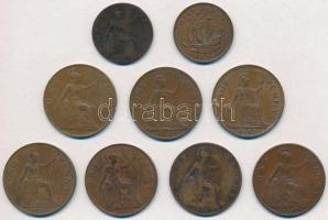 Nagy-Britannia 1901-1938. 1/2p Br (2xklf) + 1906-1963. 1p Br (7xklf) T:2-3
Great Britain 1901-1938....