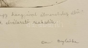 Dani Boglárka (?- ): A disznó és kakas, hidegtű, papír, jelzett, 29×38 cm
