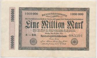 Németország / Weimari Köztársaság 1923. 1.000.000M T:III Germany / Weimar Republic 1923. 1.000.000 Mark C:F
