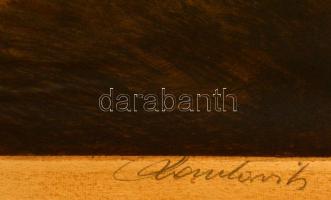 Paulovits Pál (1892-1975): Alkonyat. Színezett rézkarc, karton, jelzett, 24,5×18,5 cm