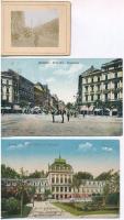 13 db RÉGI képeslap és 4 db fotó Budapestről / 13 pre-1945 postcards and 4 photos from Budapest