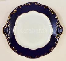 Zsolnay Pompadour aprósüteményes készlet, kézzel festett, jelzett, kissé foltos, d:17 cm, d:24 cm