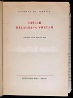 Hermann Rauschning: Hitler bizalmasa voltam. Laczkó Géza fordítása. A borítólap Hámori György munkáj...