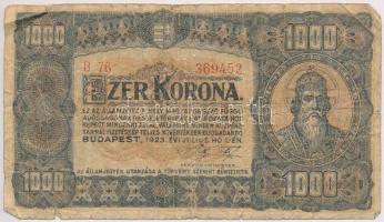 1923. 1000K nyomdahely jelölés nélkül T:III- Adamo K37