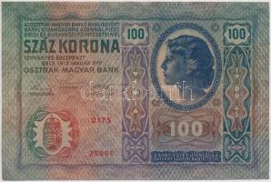 1912. 100K (3x) közte 2db sorszámkövető T:III