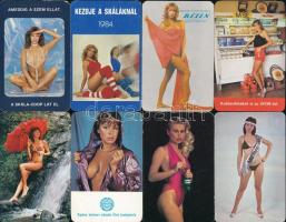 1978-1984 12 db hölgyeket ábrázoló kártyanaptár, köztük erotikus