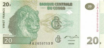Kongó 7db klf modern bankjegy T:I