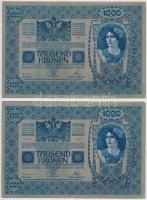 1902. 1000K piros "MAGYARORSZÁG" körbélyegzővel (2x) mindkettő "SERIE 1481" T:II...